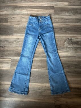Vici Medium Blue High-Rise Flare Jeans